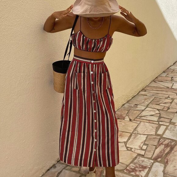 Doen Amora top in montecito stripe, Medium, New - Picture 3 of 8